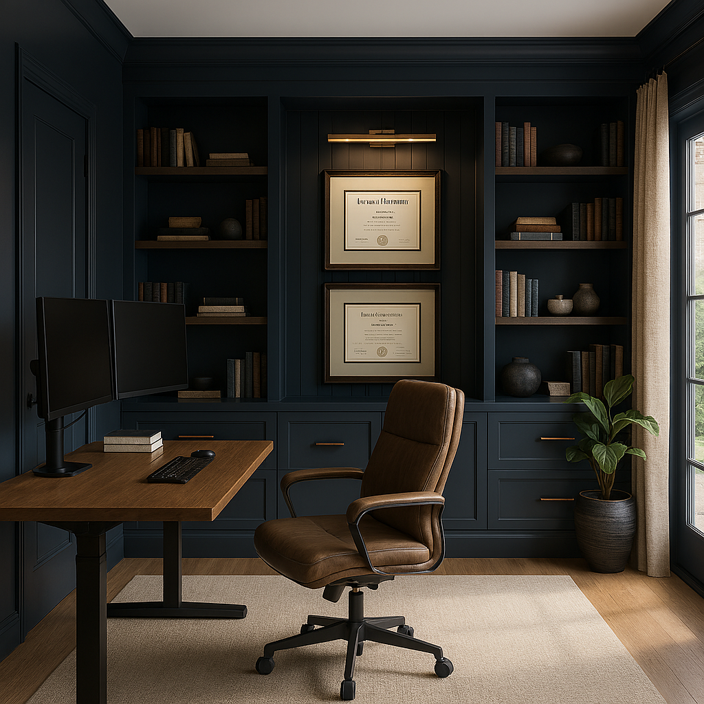 Custom dark home office by Studio Imperial